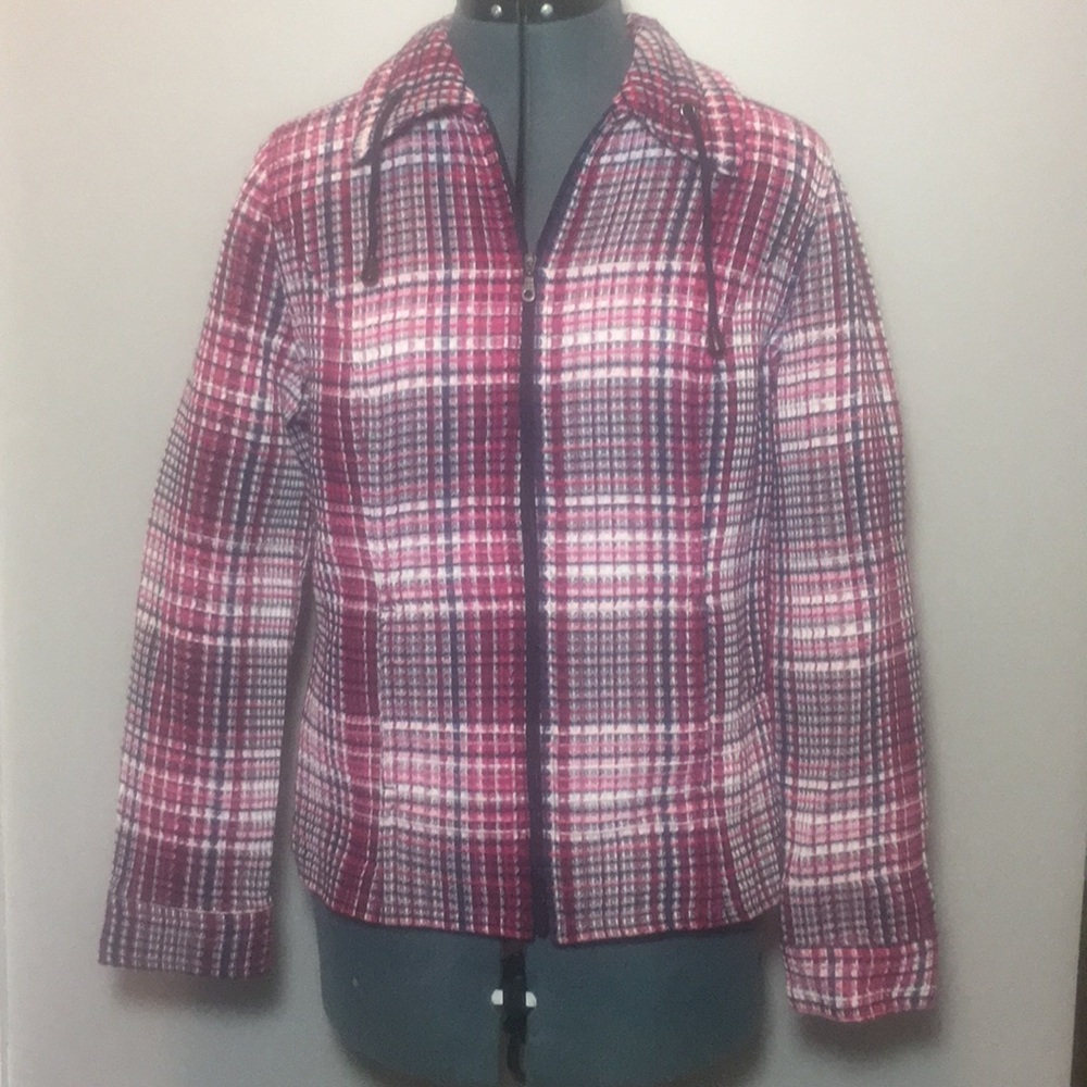 Christopher & Banks pink and plaid jacket
